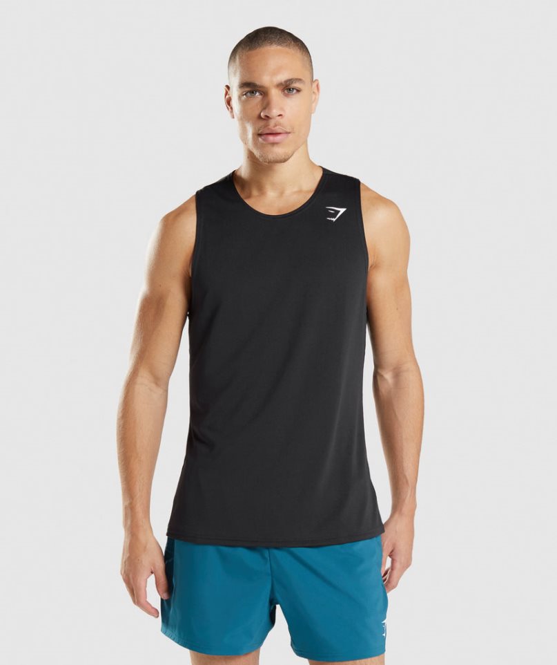 Men\'s Gymshark Arrival Tanks Black | CA D37N58